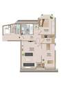 Grundriss 2,5-Zimmer-Wohnung - 