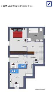 2 Split-Level-Etagen Obergeschoss - 