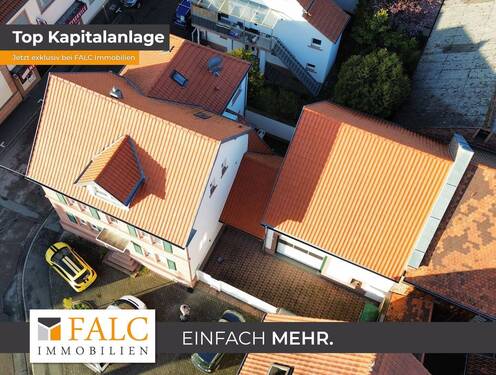 Ansicht von oben - Top Investment, gepflegtes Mehrfamilienhaus in Wörth am Main