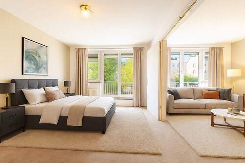 Schlafen_Wohnen_II_gestaged - 2 Zimmer Etagenwohnung zur Miete in Elmshorn