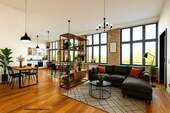 Wohnzimmer KI generiert - Freiraum für Kreativität und Gestaltung!
