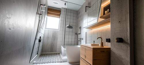 Duschbad Renovierungsbeispiel - 1 Zimmer Etagenwohnung in Leonberg