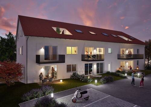 Projekt-Ansicht.jpg - VERKAUFSSTART ! 2 Zimmerwohnung mit Gartenanteil Nr. 2, KfW 40 QNG zinsgünstige Darlehen und Steuervorteile.
