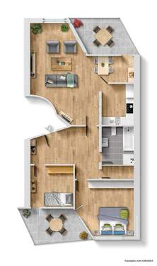 Grundriß möbiliert - 