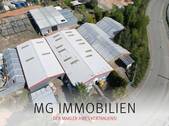 Gewerbehallen Luftaufnahme - MG - Ramstein: Gewerbefläche mit modernen Lagerhallen