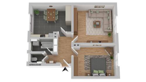 Beispielhaft möbliert - 