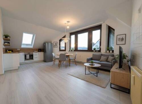 Offene Wohnküche Digitale Möblierung - Einziehen & Loslegen: Moderne 2-Zimmer-Wohnung in Vaihingen - Sofort frei!