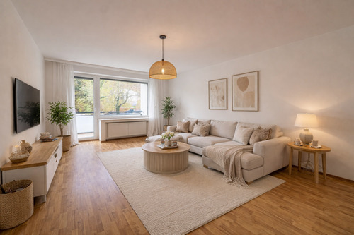 Wohnzimmer_virtuell möbliert - 3 Zimmer Etagenwohnung in Bad Reichenhall