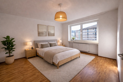 Schlafzimmer_virtuell möbliert - Etagenwohnung mit 81,80 m&sup2; in Bad Reichenhall zum Kaufen