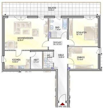 whg02-1a - Etagenwohnung mit 141,20 m&sup2; in Remich zum Kaufen