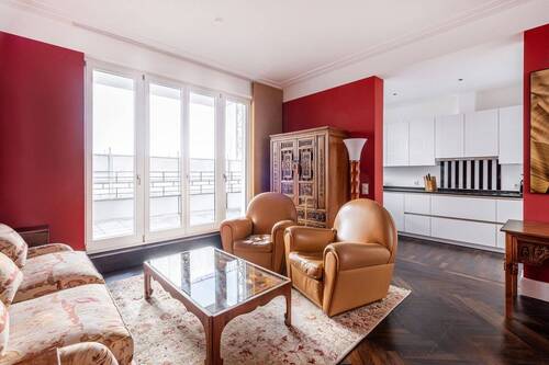 Wohnzimmer - Luxuswohnung in historischer Toplage am beliebten Gendarmenmarkt