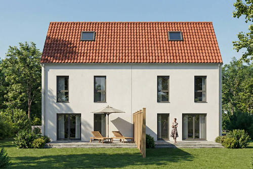 Gartenansicht - Doppelhaushälfte mit 110,00 m&sup2; in Winkelhaid zum Kaufen