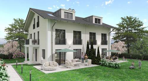 Aussenansicht (S/W) - Ein Traumhaus - 500 Meter Luftlinie zum Chiemsee