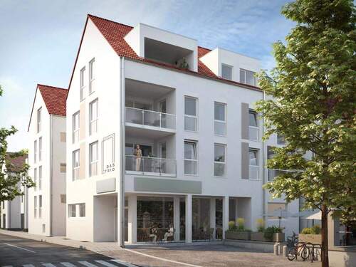 Gebäude mit Laden unten - 4 Zimmer Etagenwohnung in Fellbach-Oeffingen