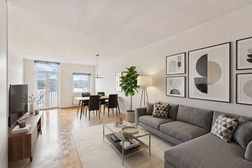 Wohn- und Essbereich - Digitales Staging - 2 Zimmer Etagenwohnung in Berlin-Hakenfelde