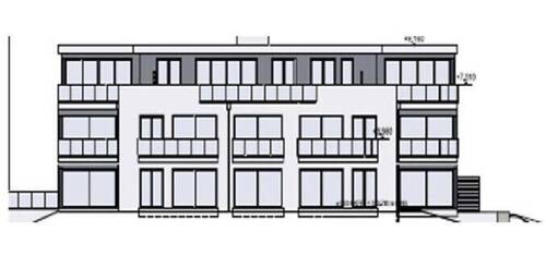 Ansicht Neubau 13 Wohnungen - Grundstück in Großhabersdorf