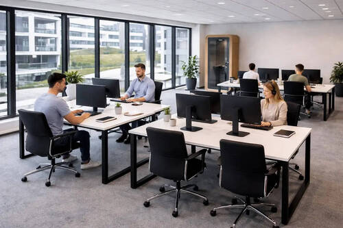 Coworking mit Einzelarbeitsplätzen - Privater Schreibtisch im Düsseldorfer Coworking mit Balkon & Dachterrasse - All inklusive