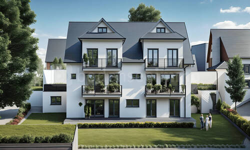 Ansicht Süd - KfW 40 Neubau Doppelhaushälfte schlüsselfertig mit sep. ELW und Fernblick in Konstanz Urisberg