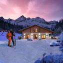 Ansicht Garten Winterabend - 5 Zimmer Einfamilienhaus in Fischbach bei Dahn