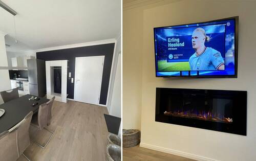E-Kamin als TV-Wand - 