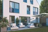 schöne Terrasse mit Zugang Garage - Reihenendhaus mit 180,50 m² in München zum Kaufen