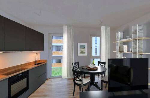 Visualisierung Kochen-Essen - 2 Zimmer Etagenwohnung in Ulm