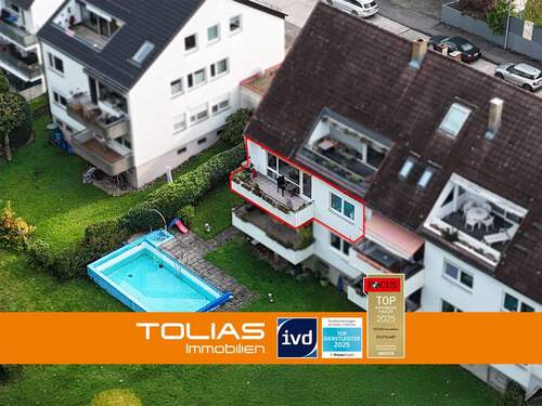 Titelbild - Kleine Hausgemeinschaft, großes Wohngefühl - 3,5 Zimmer mit Balkon, Pool und Blick ins Grüne!