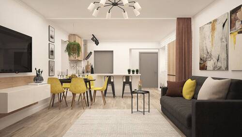 Beispielbild Wohnzimmer - 1-Raum-Wohnung in Senftenberg - neu saniert inkl. Einbauküche , E40 - niedrige Nebenkosten