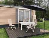Terrasse - Wohnqualität auf kleinem Raum-Mobilheim mit Terrasse & Garten