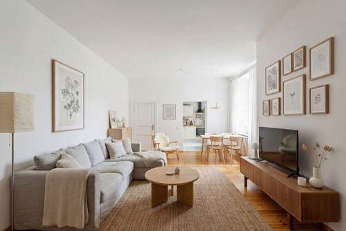 Einrichtungsbeispiel Wohnzimmer - Etagenwohnung mit 140,00 m&sup2; in Berlin zum Kaufen