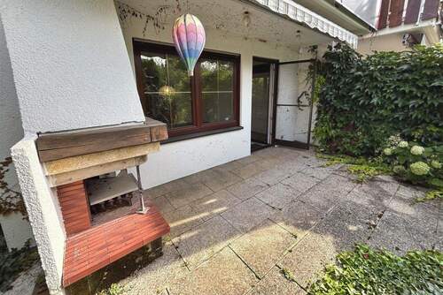 Terrasse mit Außenkamin - 