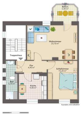 Wohnzimmer.jpg - 2 Zimmer Etagenwohnung zur Miete in Bremerhaven