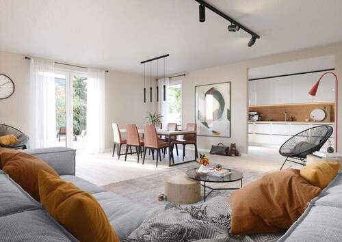 Bungalow-108-Wohnzimmer - Bungalow mit 120,00 m&sup2; in Bad Salzuflen zum Kaufen