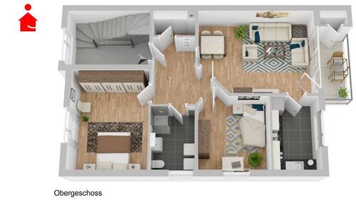 unverbindliche Darstellung - 1 Zimmer Mehrfamilienhaus, Wohnhaus in Mettingen