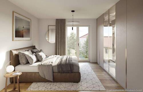 Visualisierung Schlafzimmer - Etagenwohnung mit 89,10 m&sup2; in Bruckmühl zum Kaufen