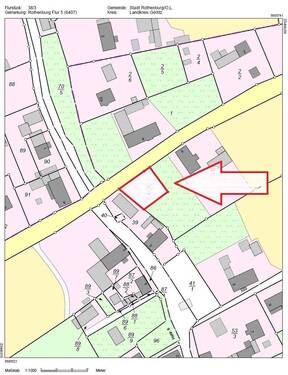 Flurkartenausschnitt mit Markierung - Grundstück in Rothenburg zum Kaufen