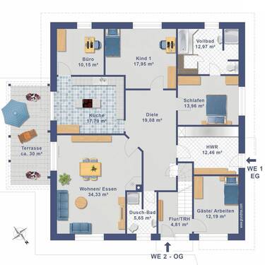 Erdgeschoss-Variante 2 WE - 
