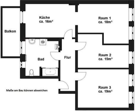 Bild 3 - Etagenwohnung mit 90,10 m&sup2; in Halle (Saale) zur Miete