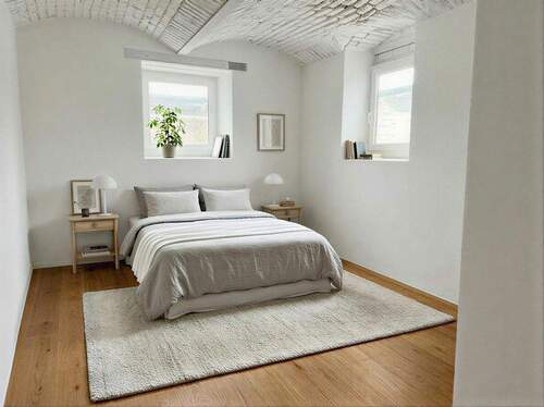 Schlafzimmer _visualisiert mit KI - 2 Zimmer Etagenwohnung in Dresden