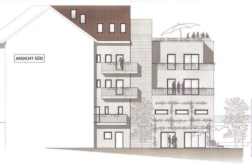 Ansicht von Süden - Mehrfamilienhaus, Wohnhaus mit 600,00 m² in Traunstein zum Kaufen