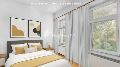 Schlafzimmer 2-Musterfoto (virtuelle Inszenierung)6 - Etagenwohnung mit 47,00 m&sup2; in Leipzig zum Kaufen