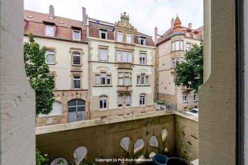 Balkon Vorderseite 1.OG - 1 Zimmer Mehrfamilienhaus, Wohnhaus zum Kaufen in Karlsruhe