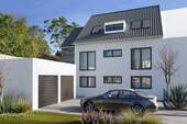 Nord Ansicht Merhfamilienhaus mit 3 Wohneinheiten - NEUBAU *GREEN LIVING* 3-Zimmer-Dachgeschosswohnung in sonniger und ruhiger Lage in Merching.