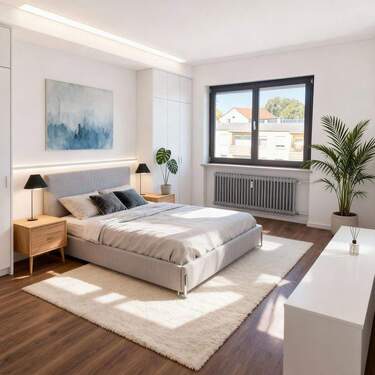 Schlafzimmer KI staged - 