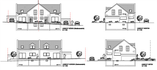 Skizze Architektenhäuser - 