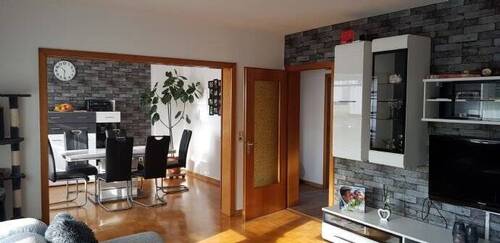 Wohnzimmer mit Essbereich - Etagenwohnung mit 85,00 m² in Bünde zur Miete
