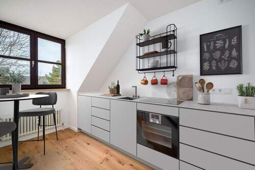 Küche mit Fenster - Etagenwohnung mit 64,00 m&sup2; in München zum Kaufen