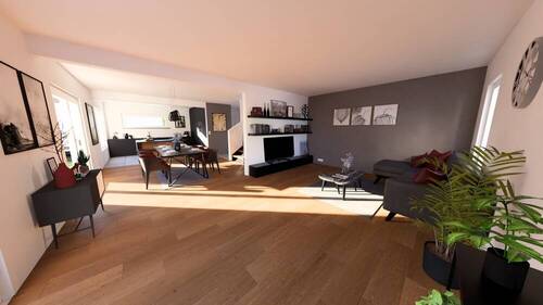 Einrichtungsbeispiel EG Kochen Essen Wohnen - Einfamilienhaus mit 126,70 m² in Vöhringen zum Kaufen