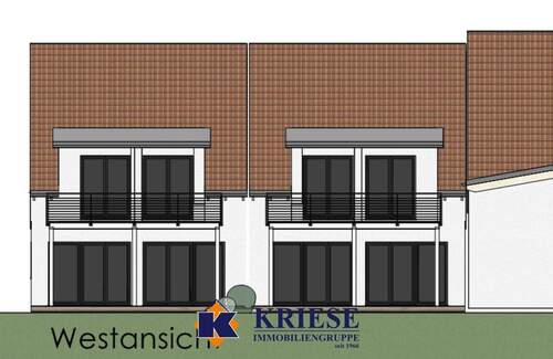 Westansicht - Doppelhaushälfte mit 135,00 m&sup2; in Germering zum Kaufen