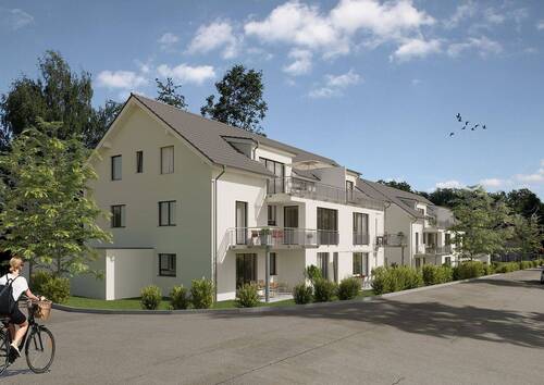 Ansicht West - Neubau 4,5-Zimmer-ETW in Lottstetten, Wohnung im Obergeschoss